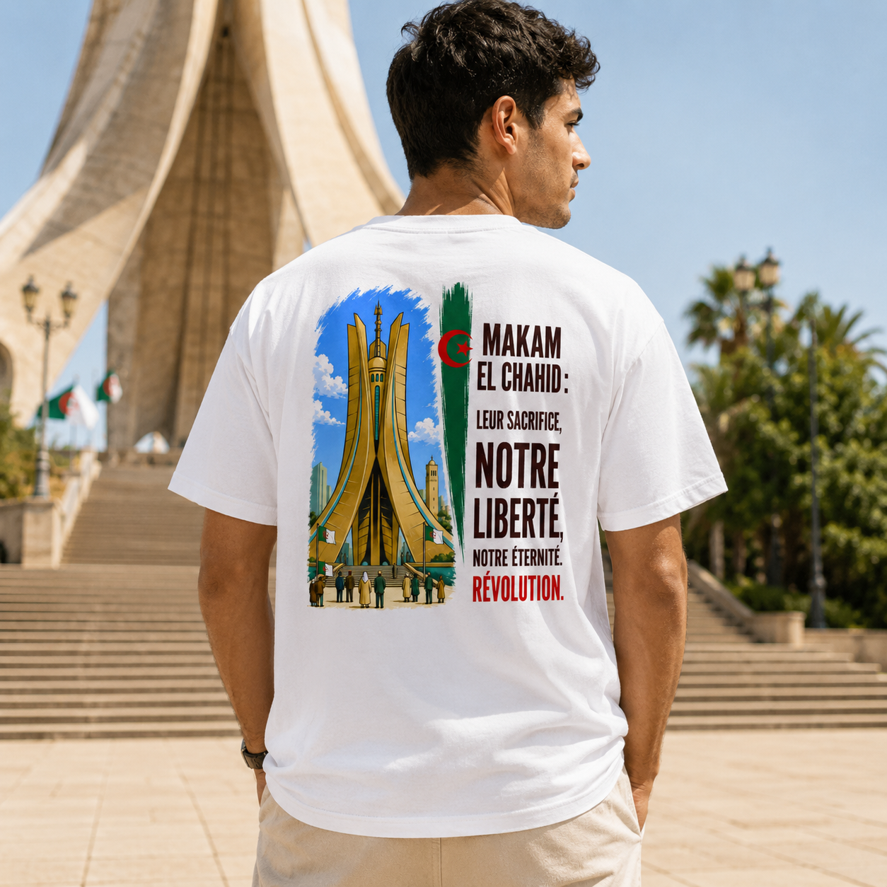 T-shirt LUXE coupe large 100% coton - Makam El Chahid