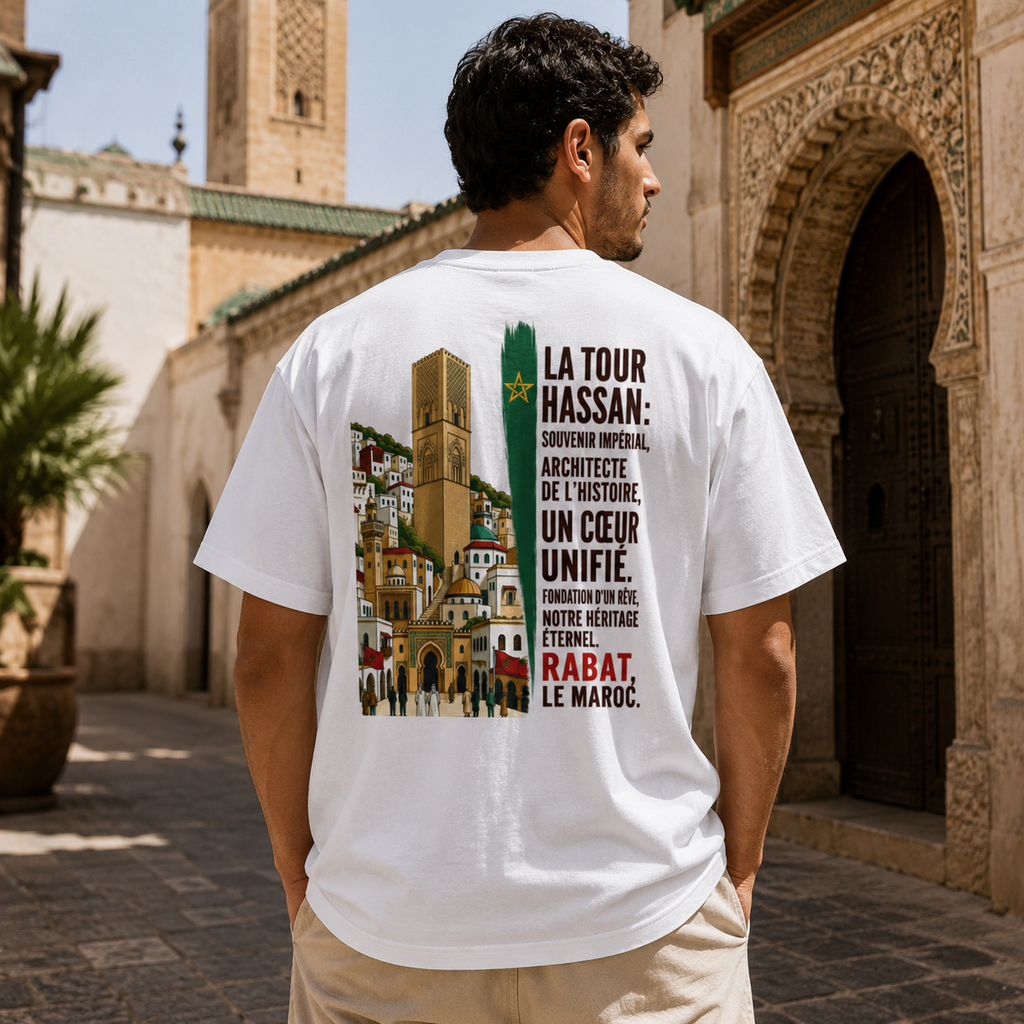 T-shirt LUXE coupe large 100% coton - Tour Hassan