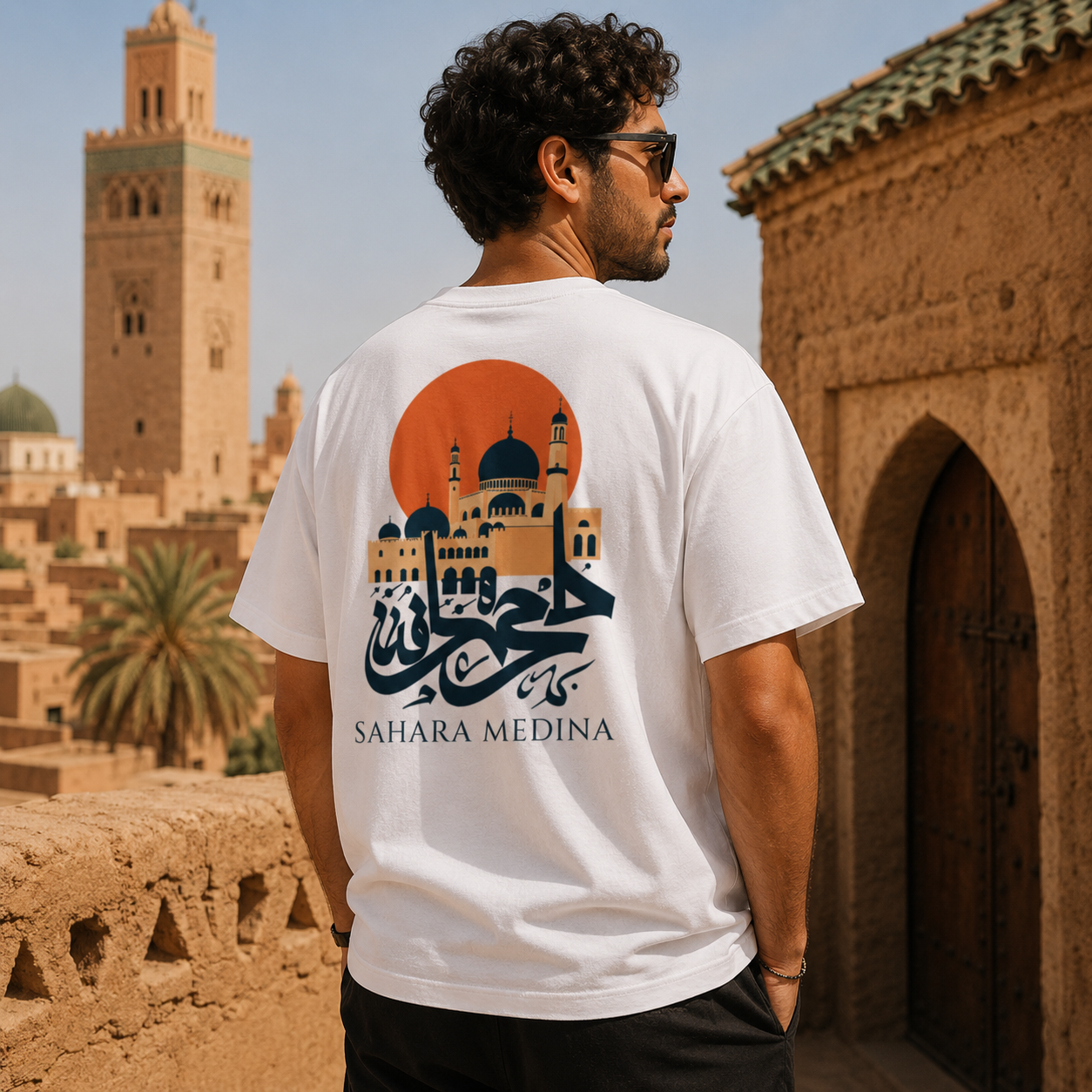 T-shirt LUXE coupe large 100% coton - Sahara Medina