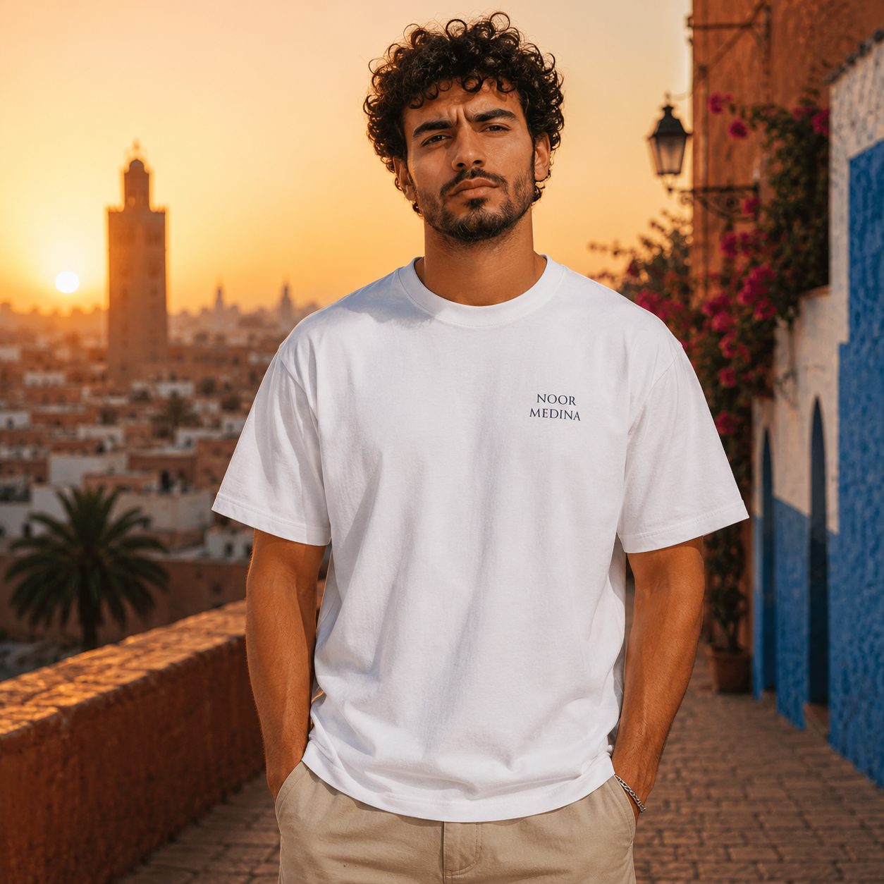 T-shirt LUXE coupe large 100% coton - Golden Medina