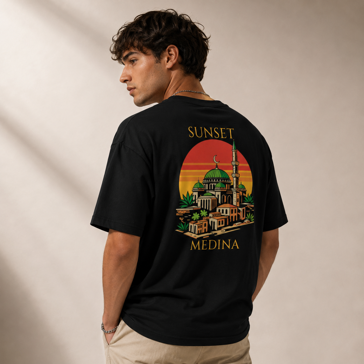 T-shirt LUXE coupe large 100% coton - Sunset Medina