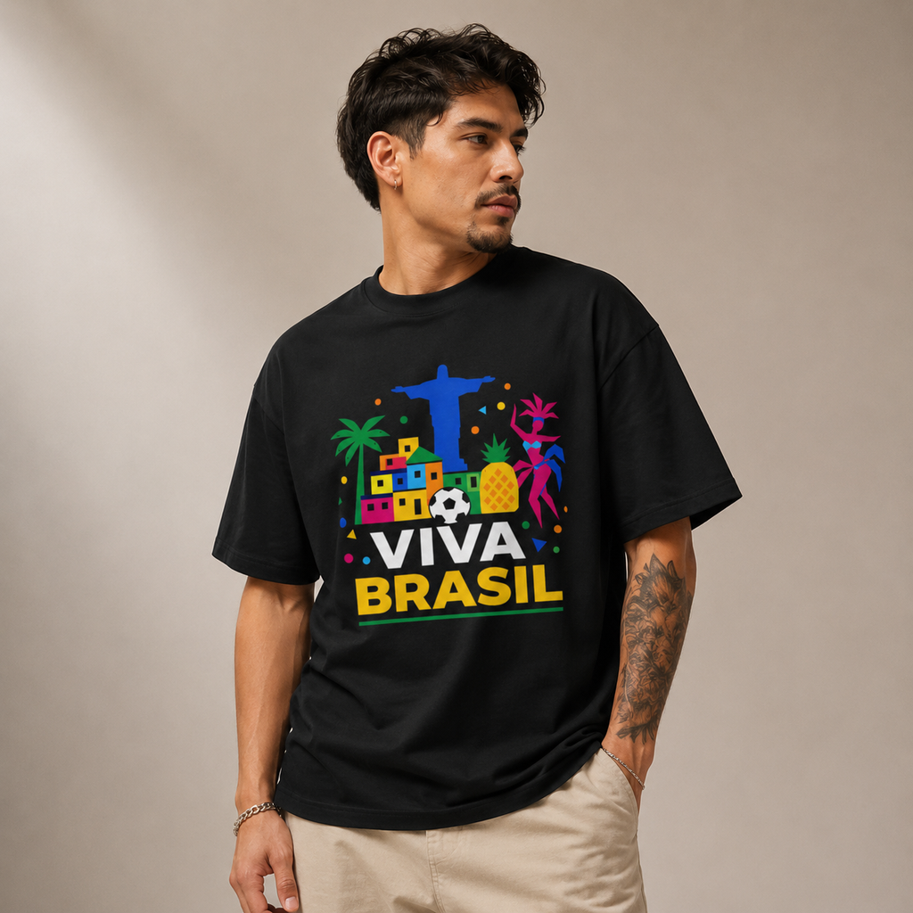 T-shirt LUXE coupe large 100% coton - Viva Brasil