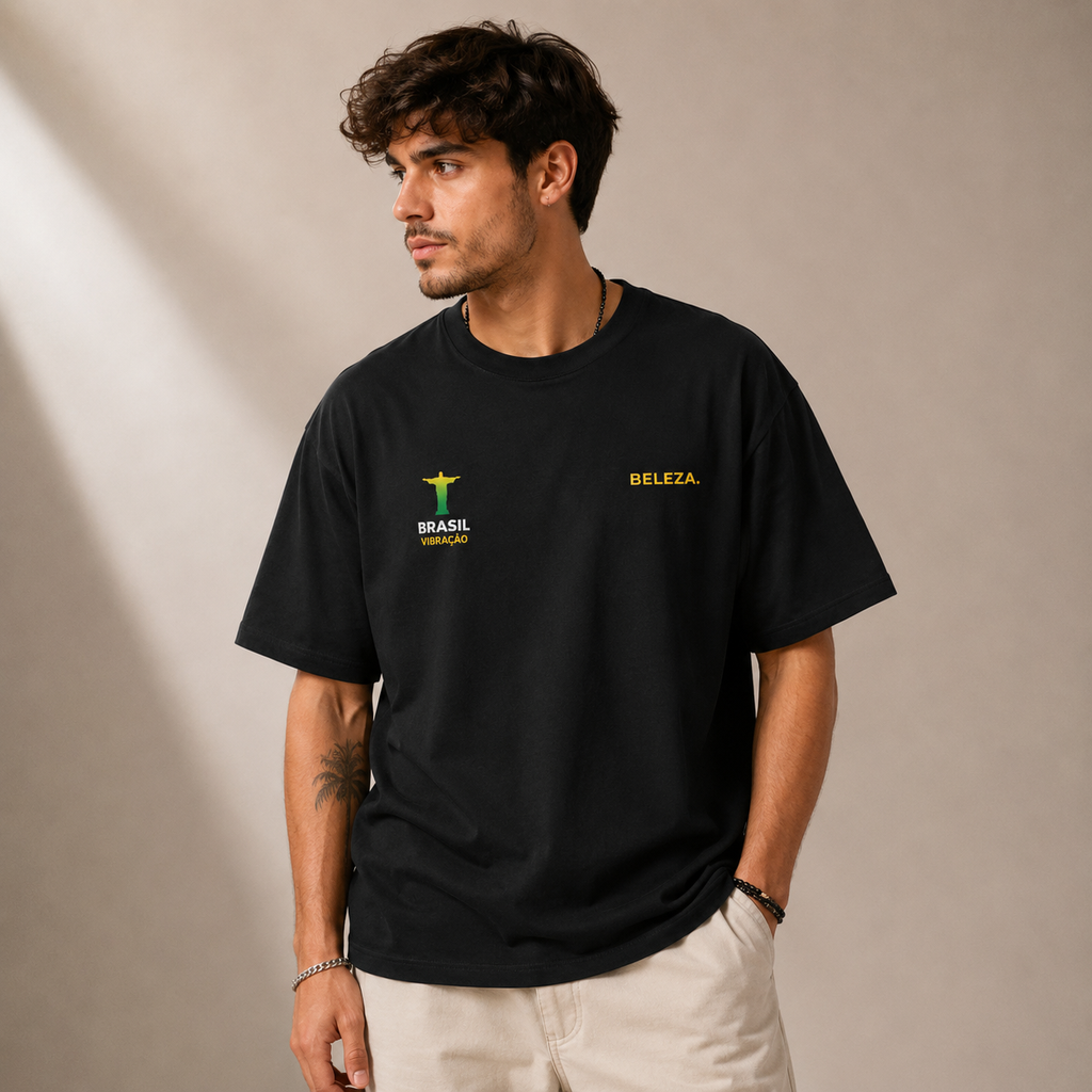 T-shirt LUXE coupe large 100% coton - Brasil Vibraçao