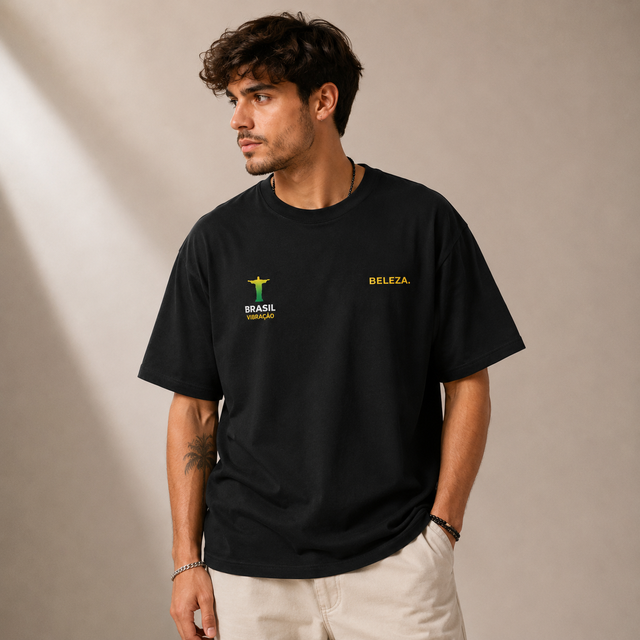 T-shirt LUXE coupe large 100% coton - Brasil Vibraçao