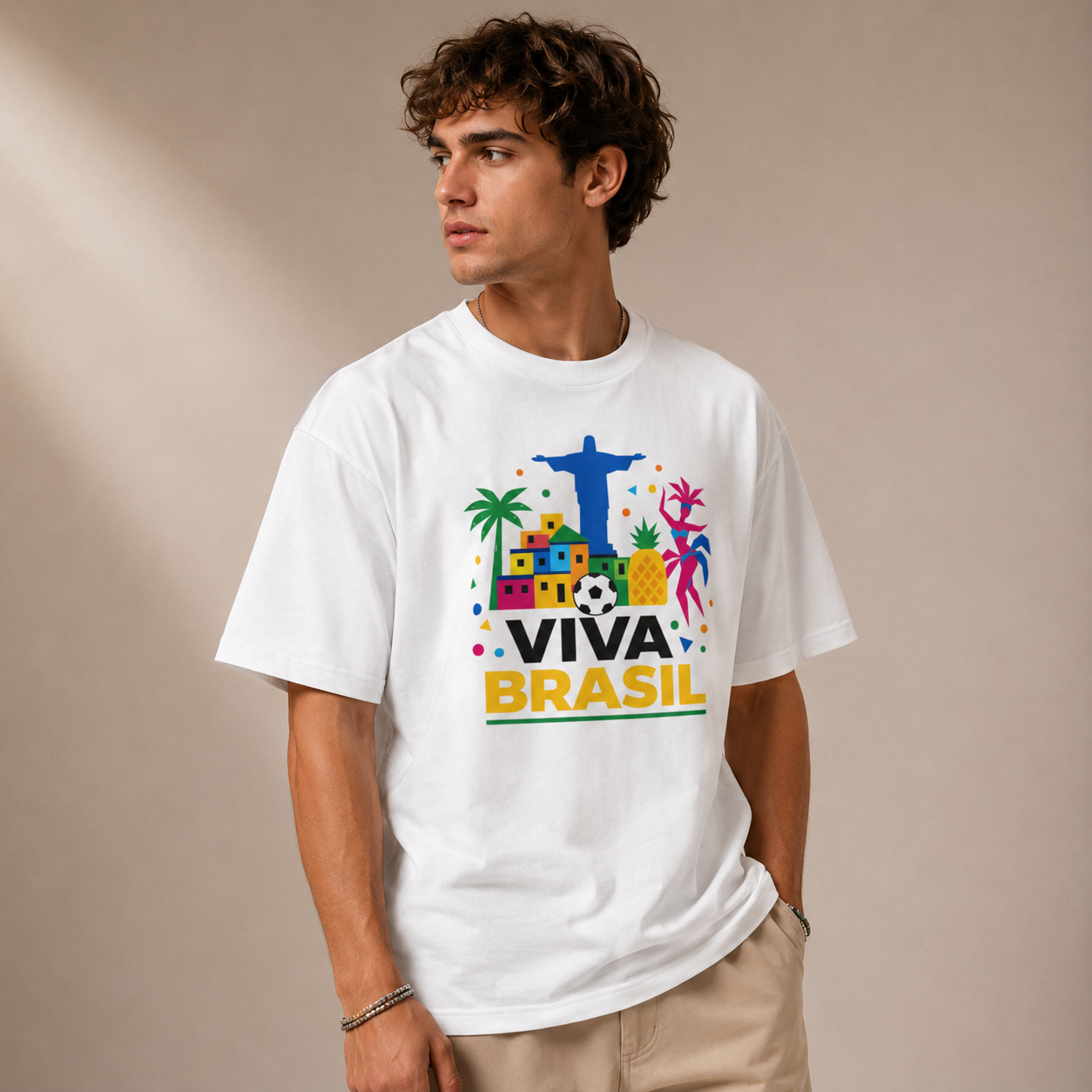 T-shirt LUXE coupe large 100% coton - Viva Brasil