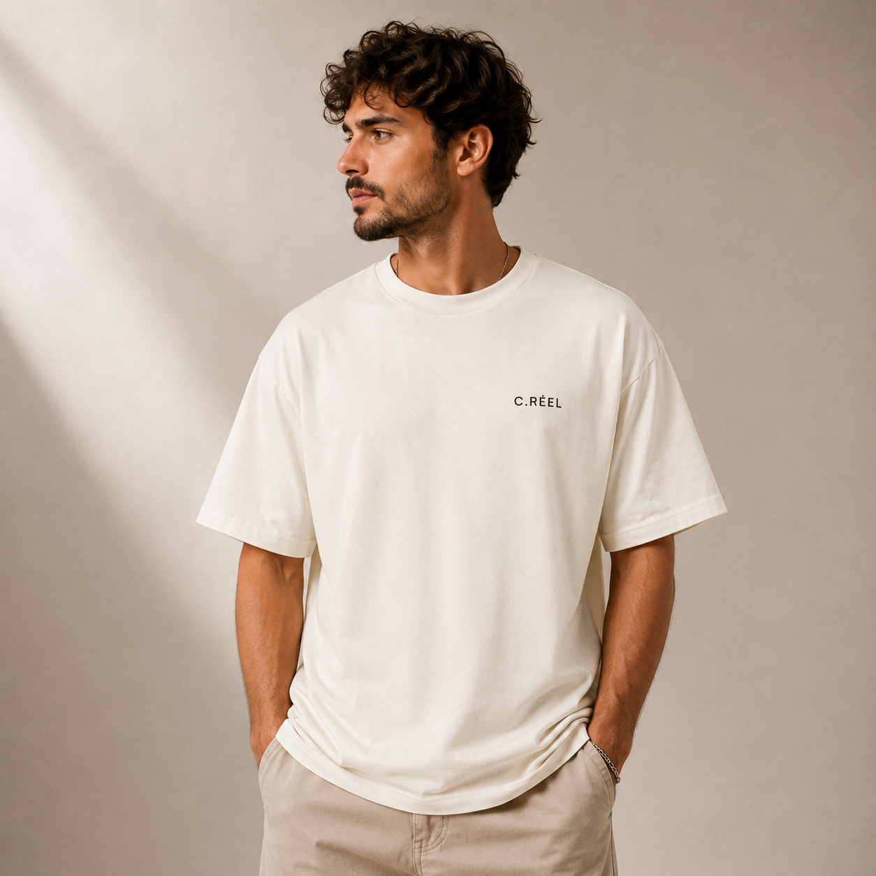 T-shirt LUXE coupe large 100% coton - Personne