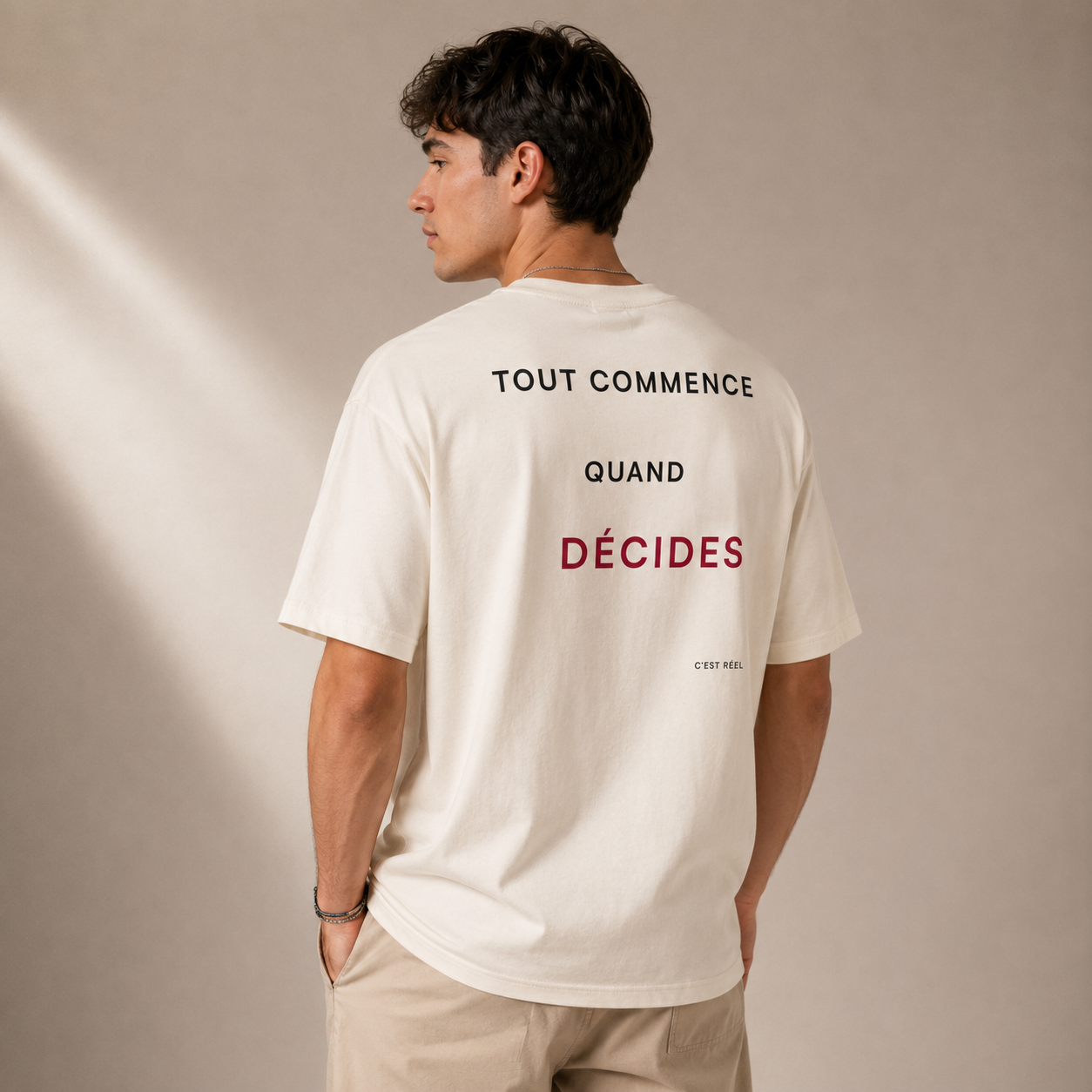 T-shirt LUXE coupe large 100% coton - Décides