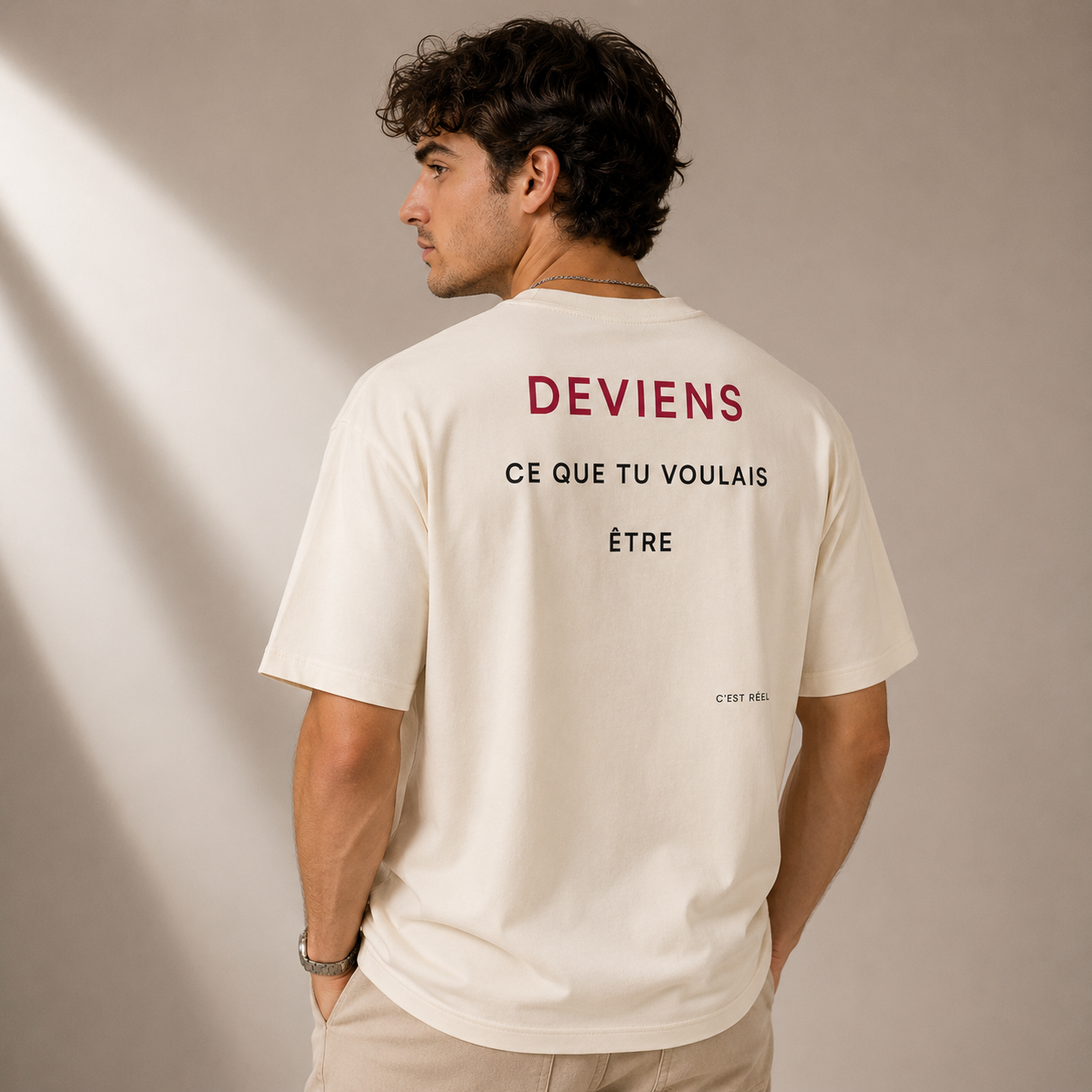 T-shirt LUXE coupe large 100% coton - Deviens