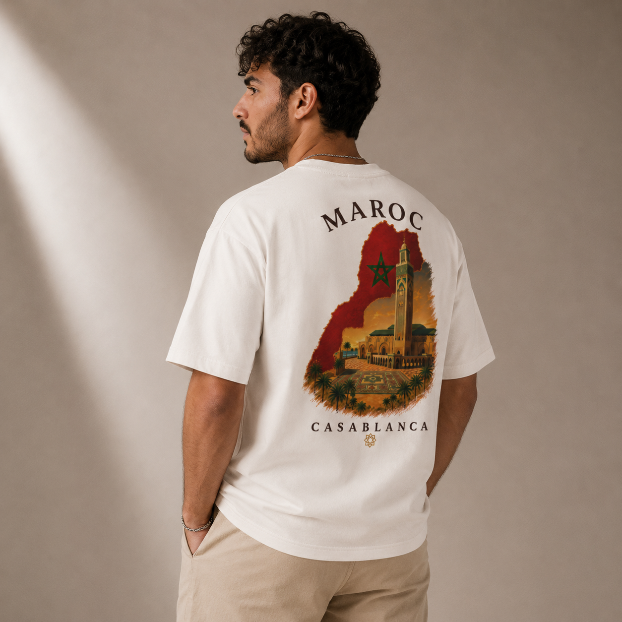 T-shirt LUXE coupe large 100% coton - Casablanca Maroc