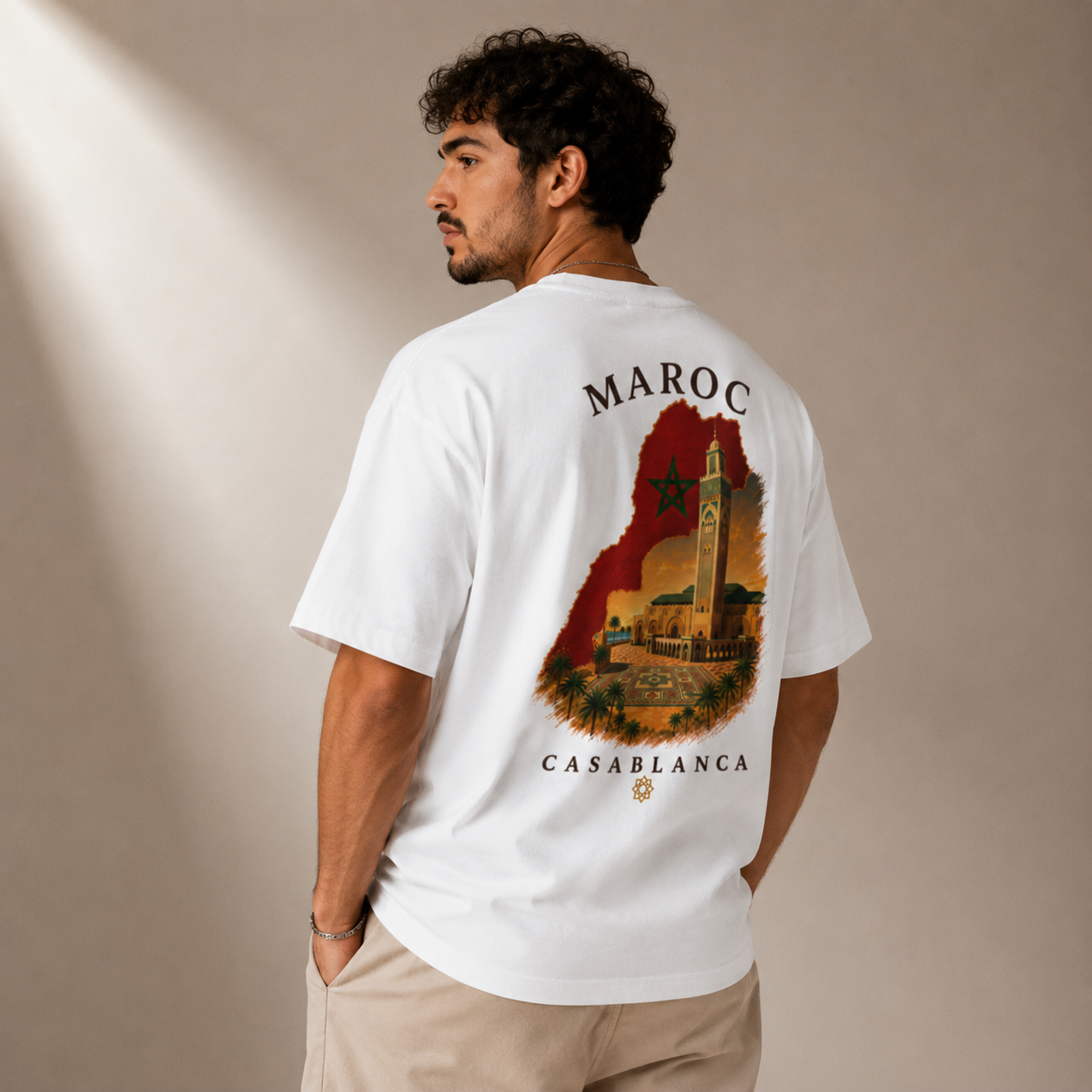 T-shirt LUXE coupe large 100% coton - Casablanca Maroc