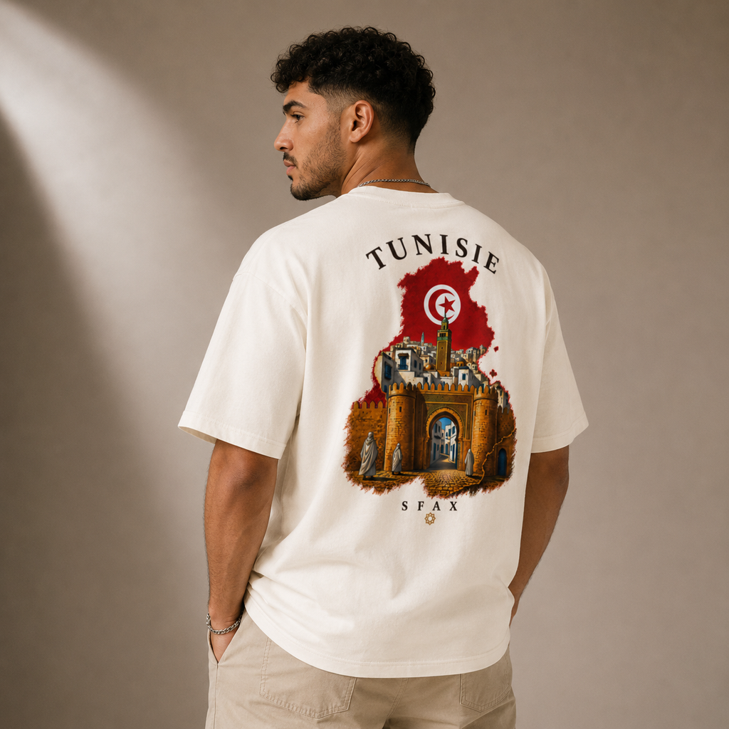 T-shirt LUXE coupe large 100% coton - Sfax Tunisie