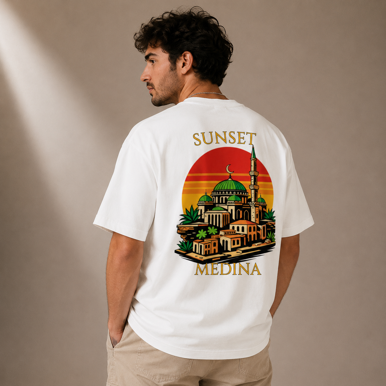 T-shirt LUXE coupe large 100% coton - Sunset Medina