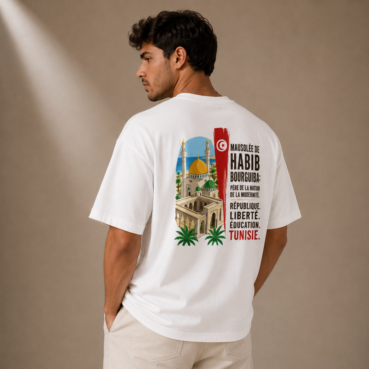 T-shirt LUXE coupe large 100% coton - Bourguiba