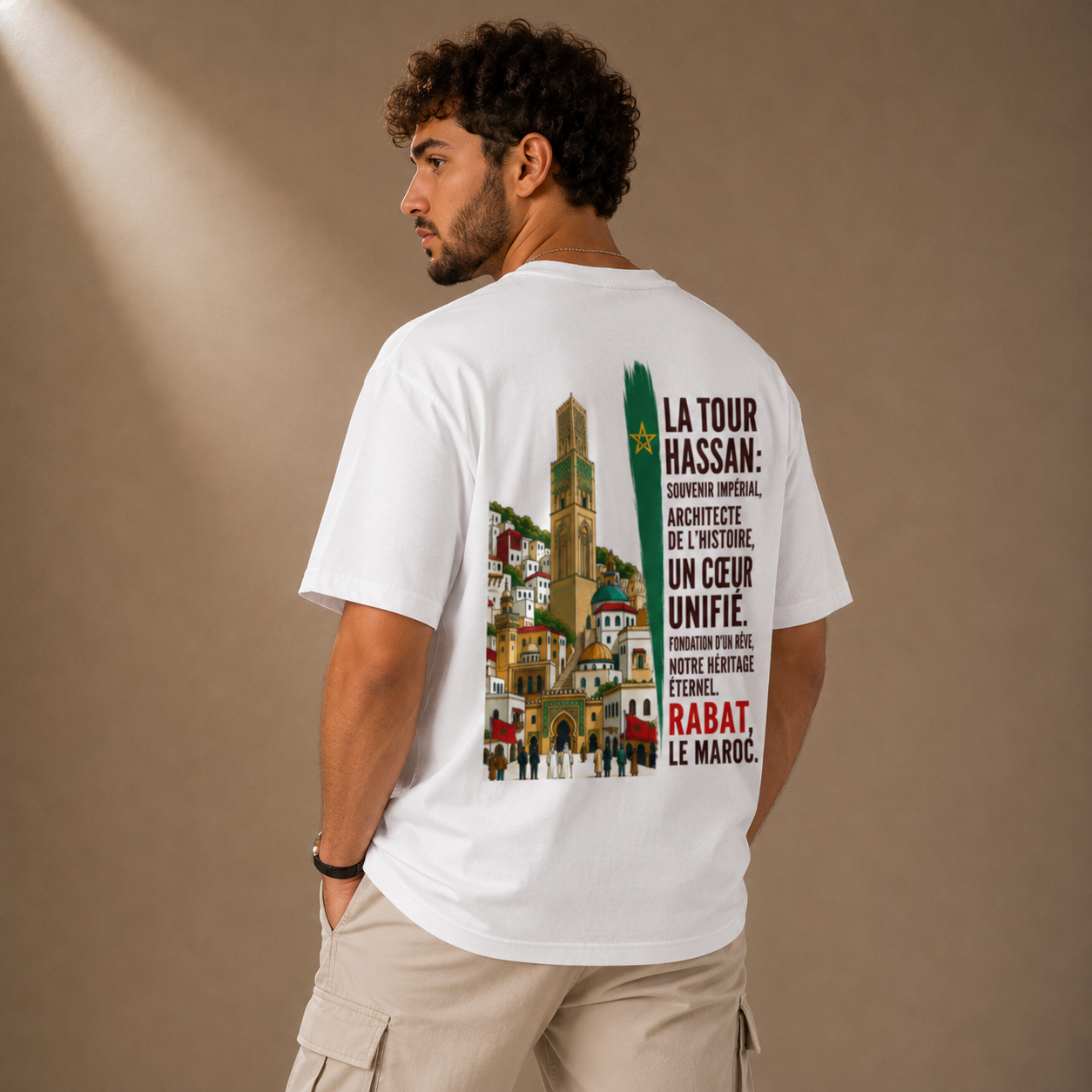 T-shirt LUXE coupe large 100% coton - Tour Hassan