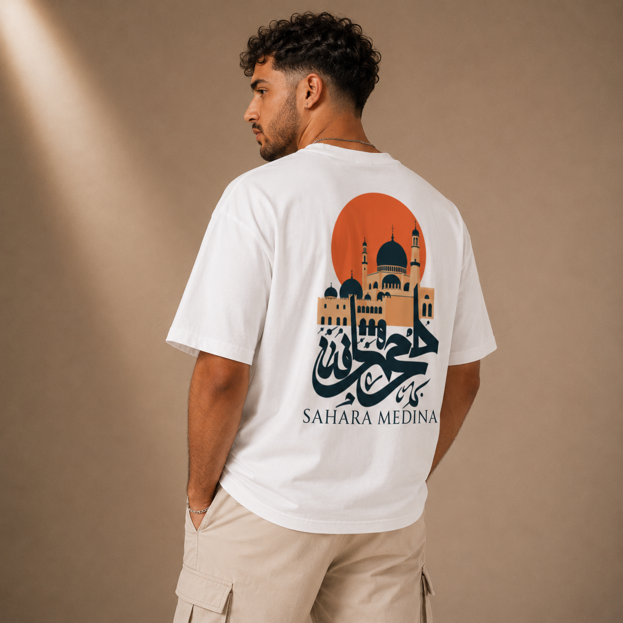 T-shirt LUXE coupe large 100% coton - Sahara Medina