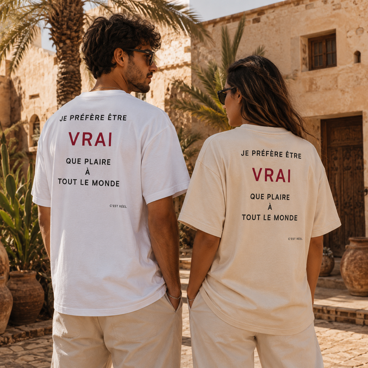 T-shirt LUXE coupe large 100% coton - Vrai