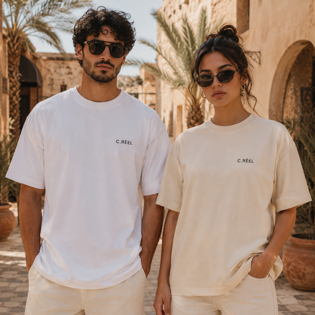 T-shirt LUXE coupe large 100% coton - Vrai