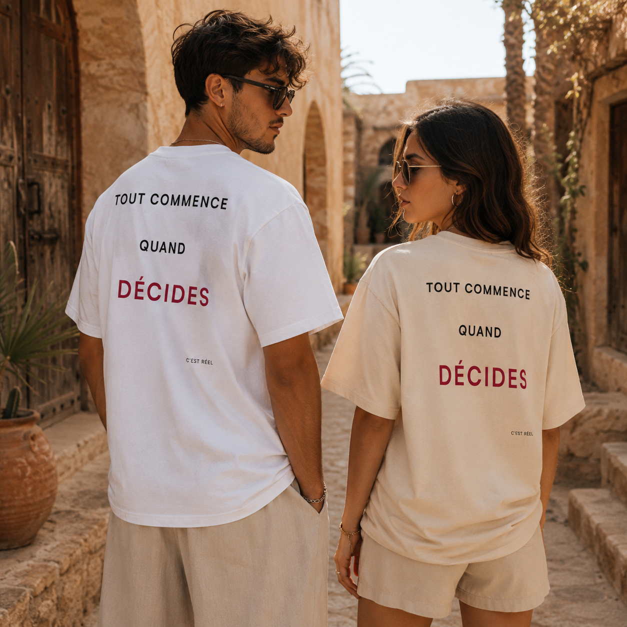 T-shirt LUXE coupe large 100% coton - Décides
