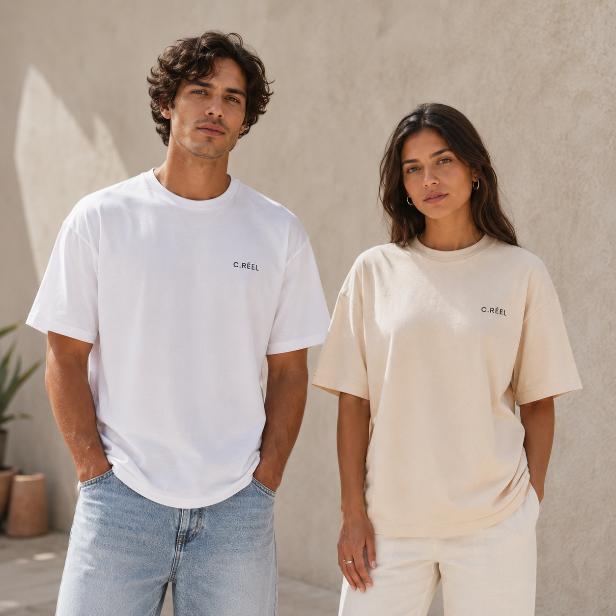 T-shirt LUXE coupe large 100% coton - Deviens