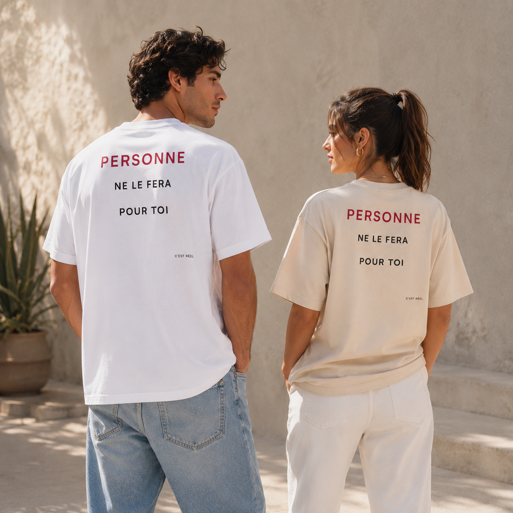 T-shirt LUXE coupe large 100% coton - Personne