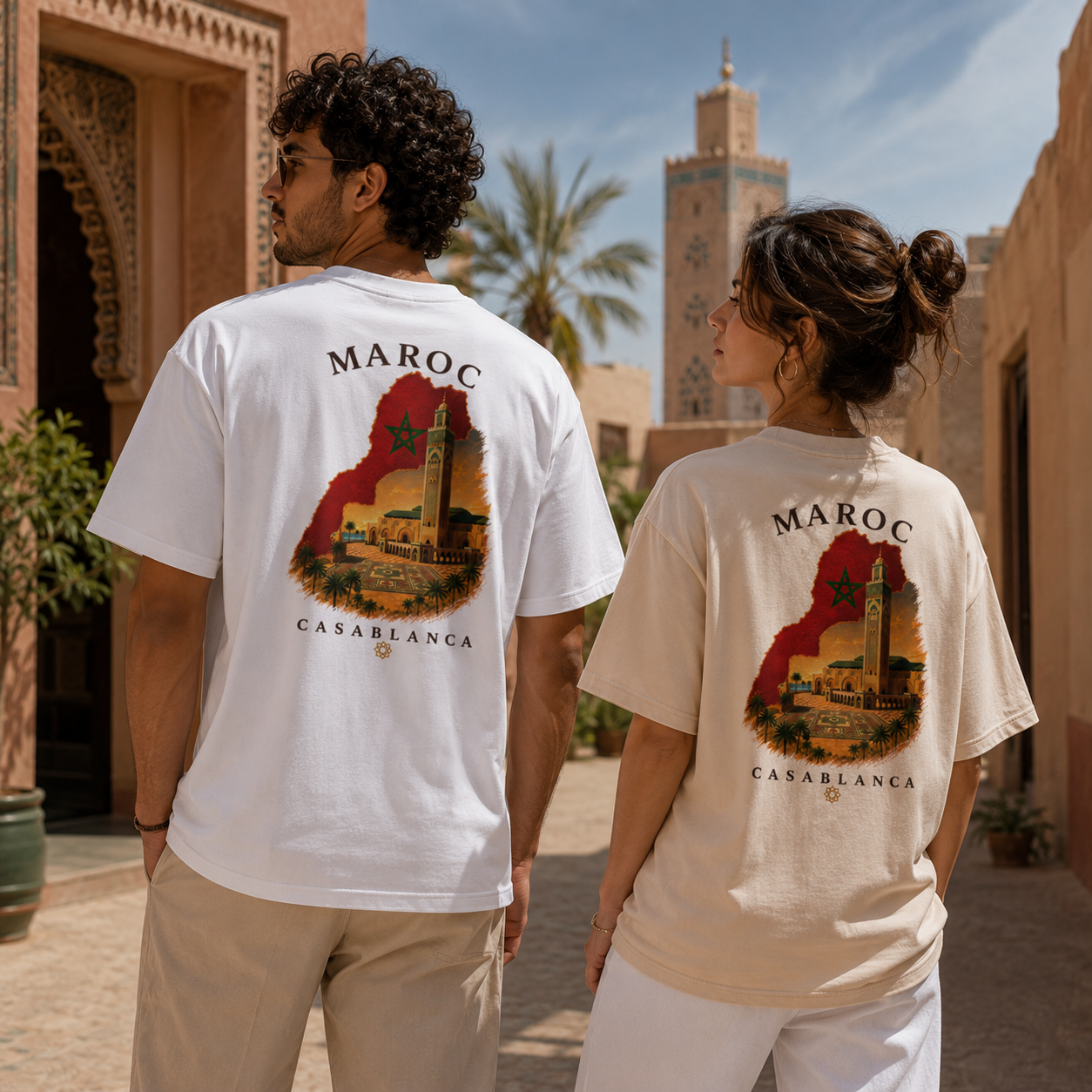 T-shirt LUXE coupe large 100% coton - Casablanca Maroc