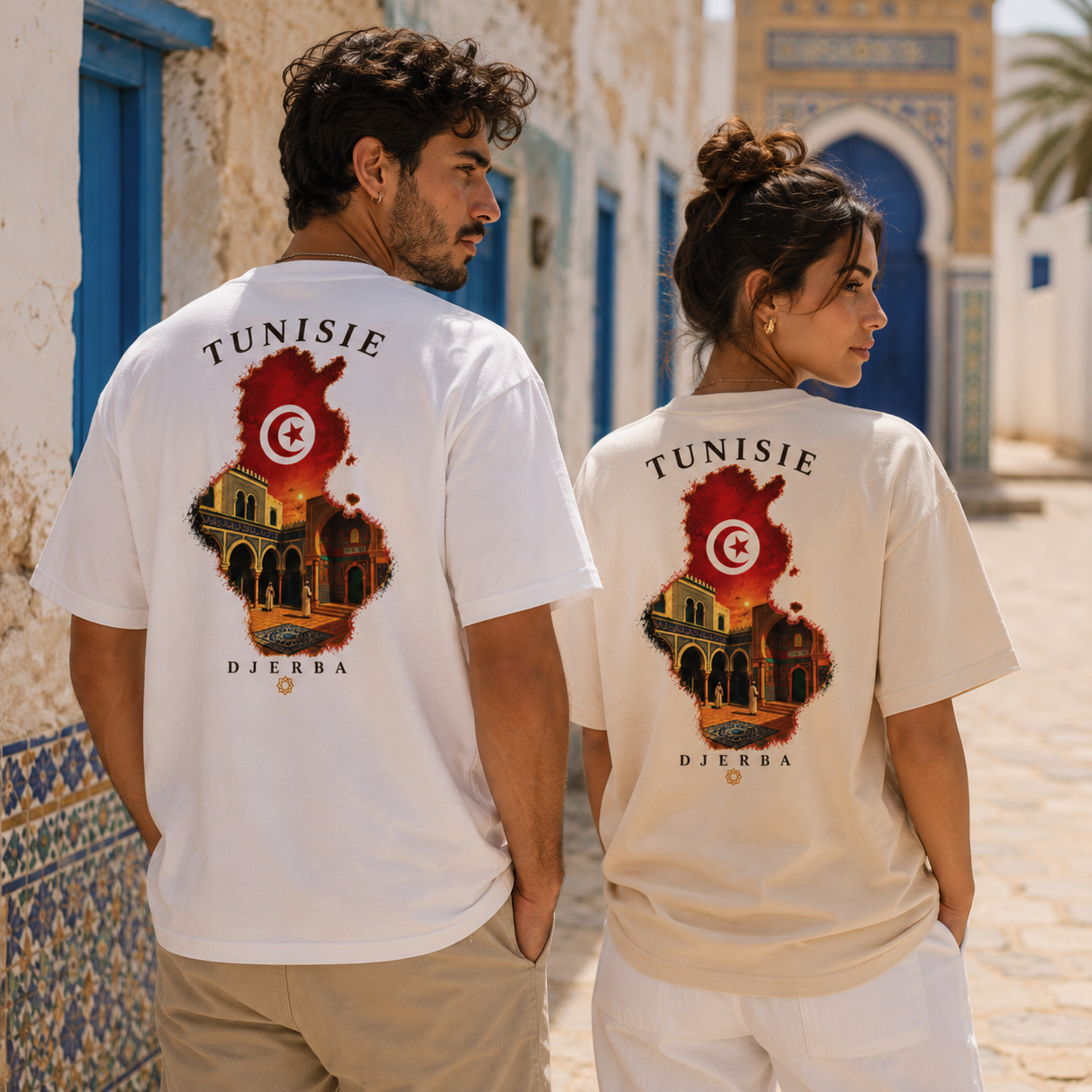 T-shirt LUXE coupe large 100% coton - Djerba Tunisie