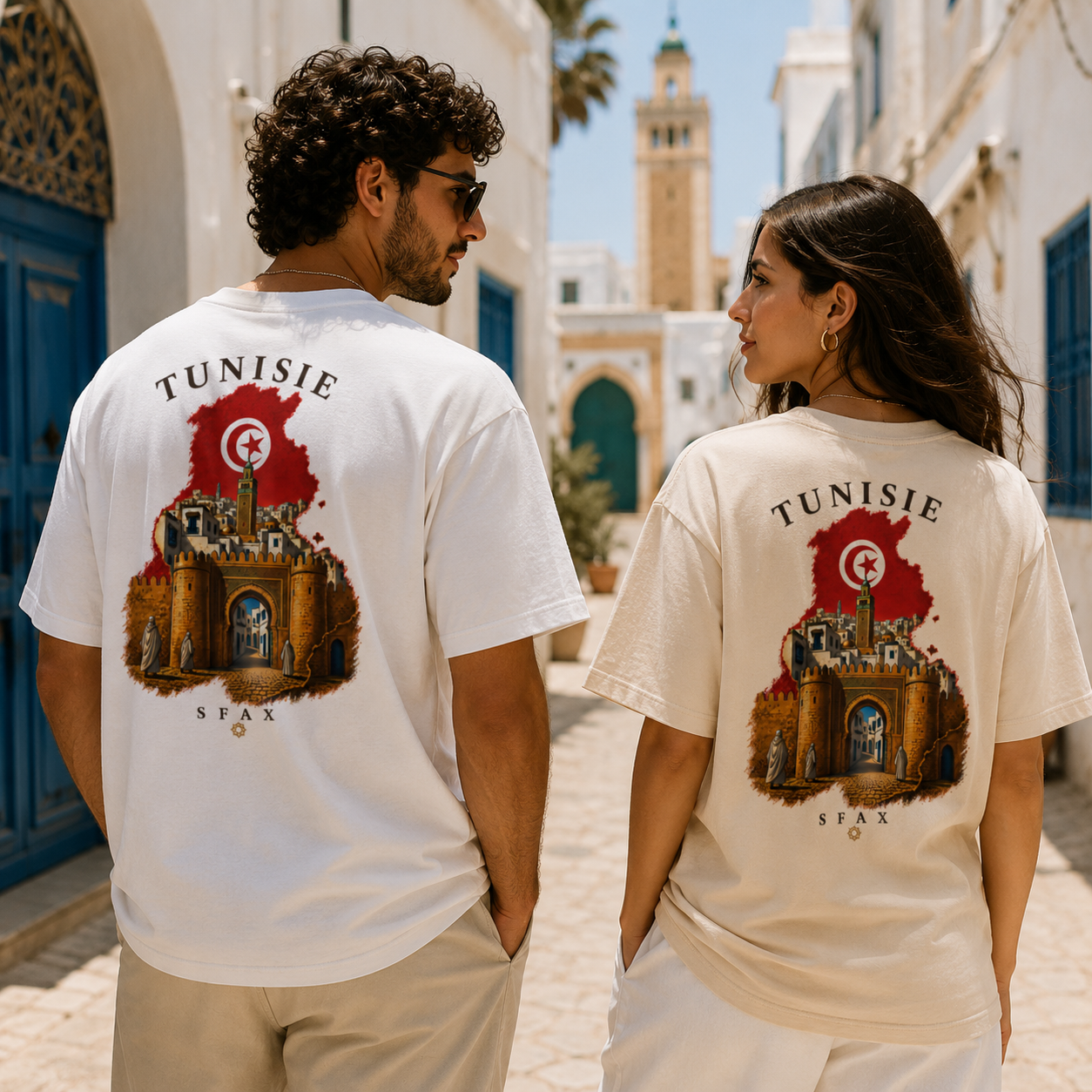 T-shirt LUXE coupe large 100% coton - Sfax Tunisie