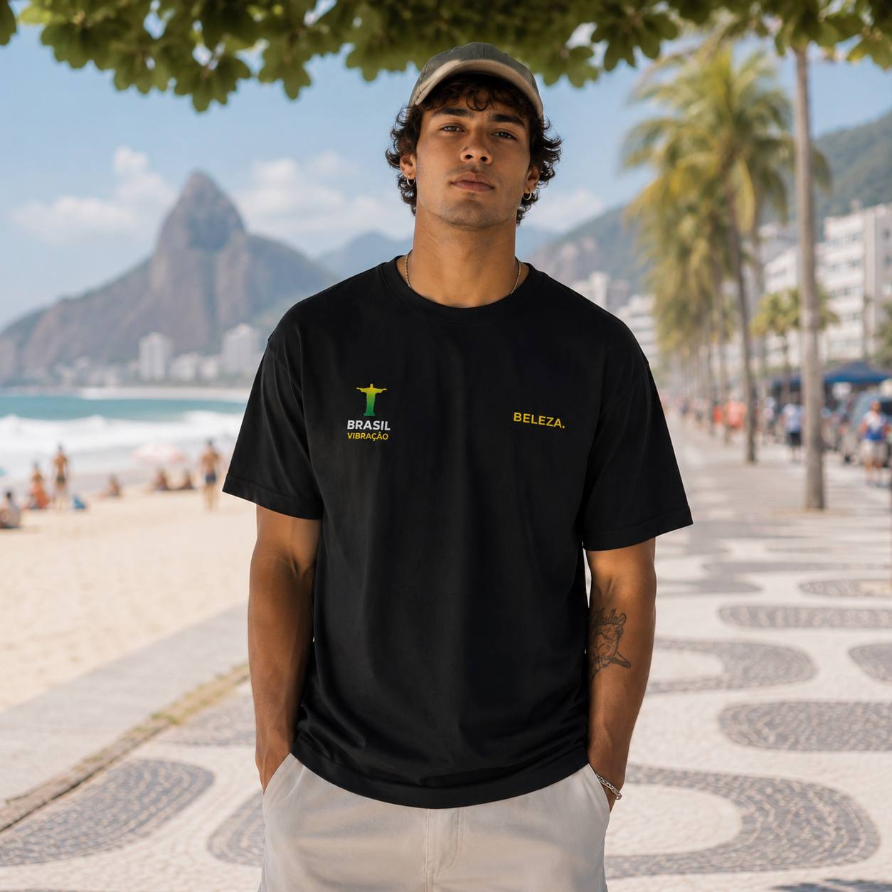 T-shirt LUXE coupe large 100% coton - Brasil Vibraçao