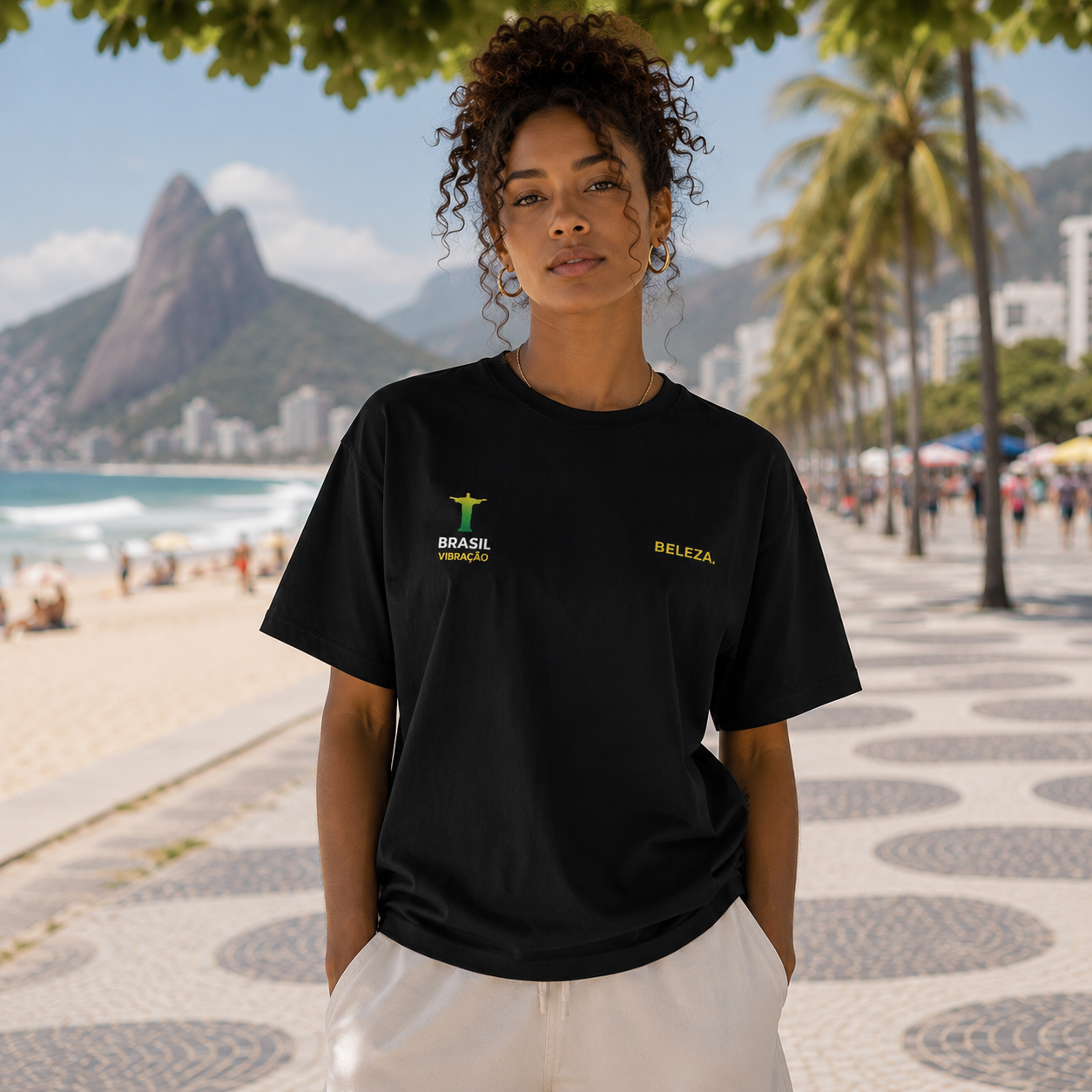 T-shirt LUXE coupe large 100% coton - Brasil Vibraçao